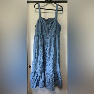 Torrid Blue Button-Down Maxi Denim Dress